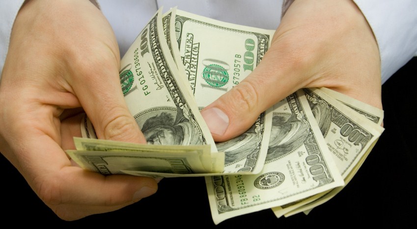 money in the hands
