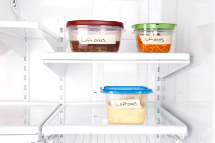 Leftovers in refrigerator